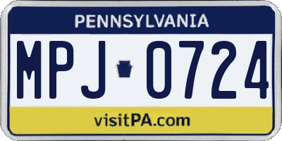 PA license plate MPJ0724