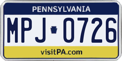 PA license plate MPJ0726