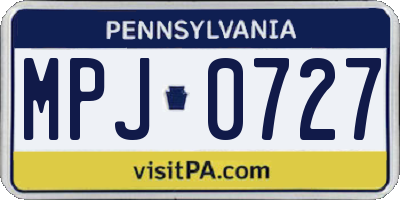 PA license plate MPJ0727