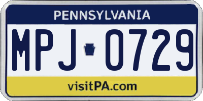 PA license plate MPJ0729