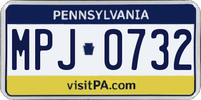 PA license plate MPJ0732
