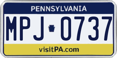 PA license plate MPJ0737