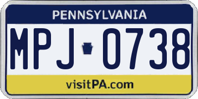 PA license plate MPJ0738