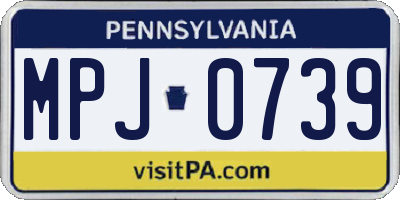 PA license plate MPJ0739