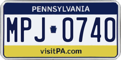 PA license plate MPJ0740