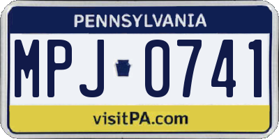 PA license plate MPJ0741