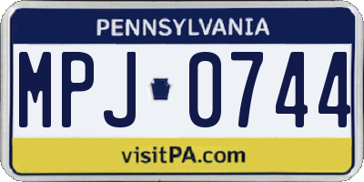 PA license plate MPJ0744