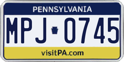PA license plate MPJ0745