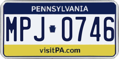 PA license plate MPJ0746