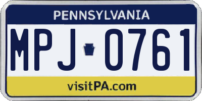 PA license plate MPJ0761