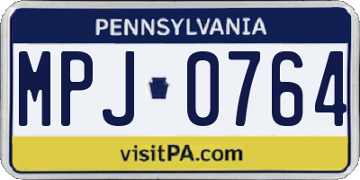 PA license plate MPJ0764