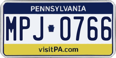 PA license plate MPJ0766