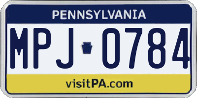 PA license plate MPJ0784