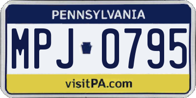 PA license plate MPJ0795