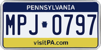 PA license plate MPJ0797