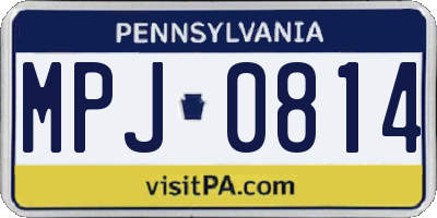 PA license plate MPJ0814