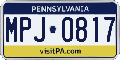 PA license plate MPJ0817