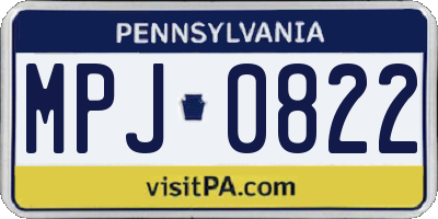PA license plate MPJ0822
