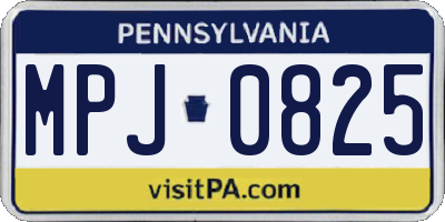 PA license plate MPJ0825