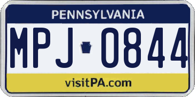 PA license plate MPJ0844