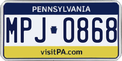 PA license plate MPJ0868