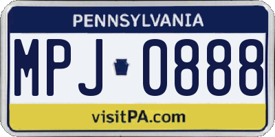 PA license plate MPJ0888