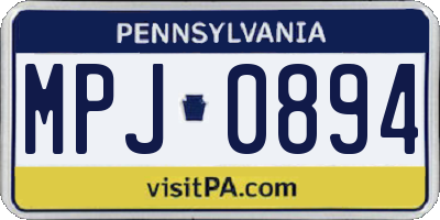 PA license plate MPJ0894