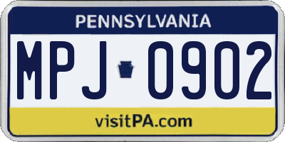 PA license plate MPJ0902