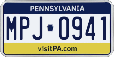 PA license plate MPJ0941