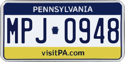 PA license plate MPJ0948