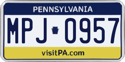 PA license plate MPJ0957