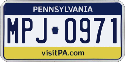 PA license plate MPJ0971