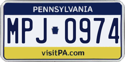 PA license plate MPJ0974