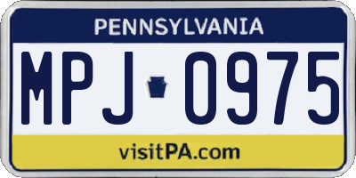 PA license plate MPJ0975