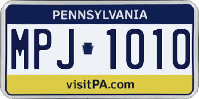 PA license plate MPJ1010