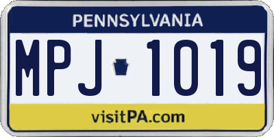PA license plate MPJ1019