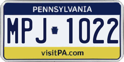 PA license plate MPJ1022