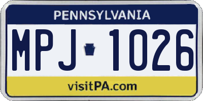 PA license plate MPJ1026