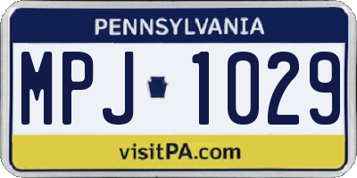 PA license plate MPJ1029