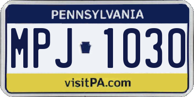 PA license plate MPJ1030