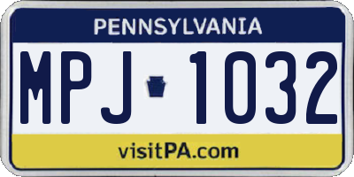 PA license plate MPJ1032
