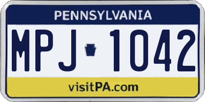 PA license plate MPJ1042
