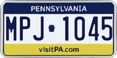 PA license plate MPJ1045