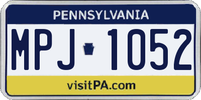 PA license plate MPJ1052