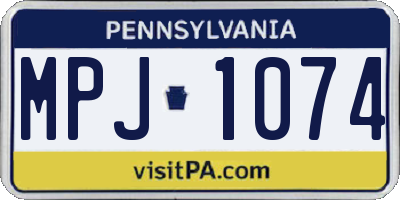 PA license plate MPJ1074