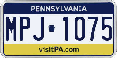 PA license plate MPJ1075