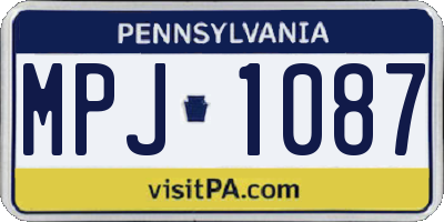 PA license plate MPJ1087