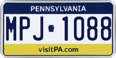 PA license plate MPJ1088