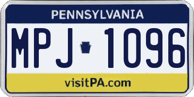 PA license plate MPJ1096