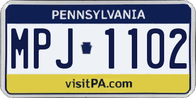 PA license plate MPJ1102